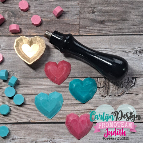 Carlijn Design Wax Seal Stamper 1 Inch Ruby Heart (CDWX-0083)