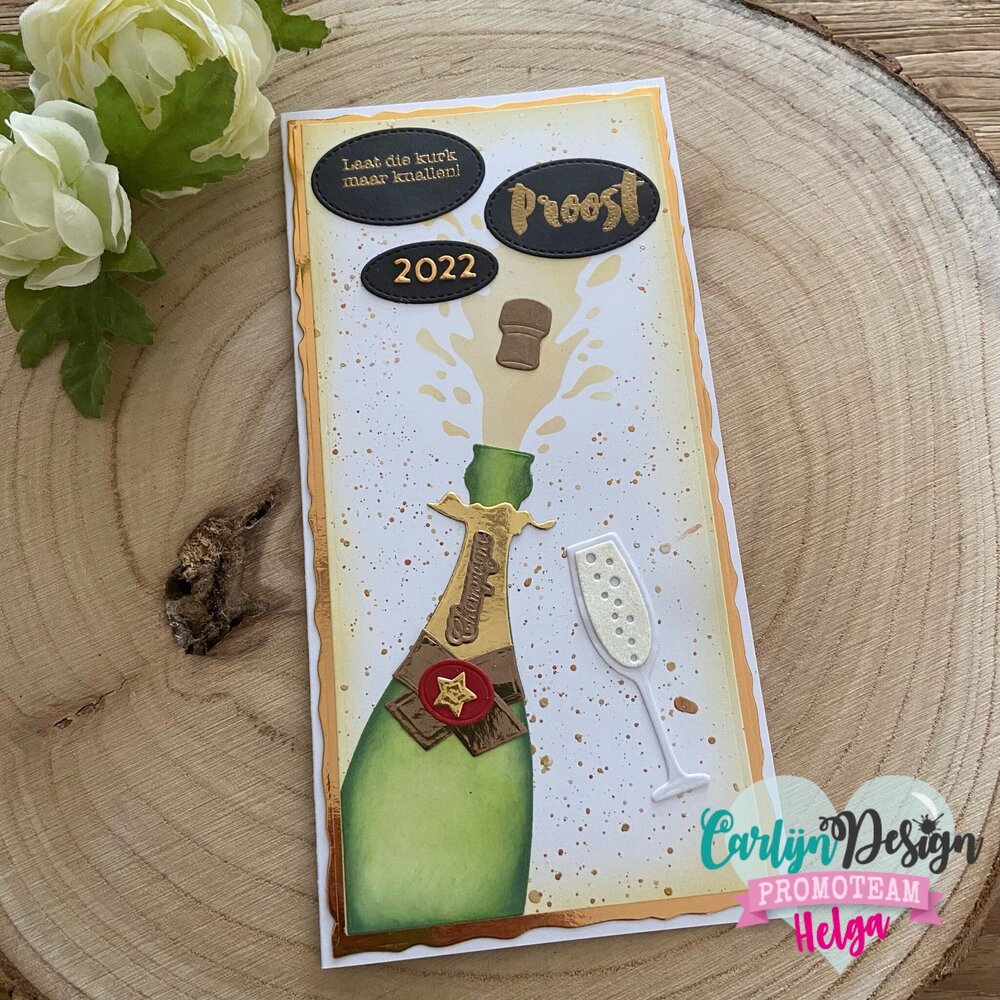 Carlijn Design Snijmallen Slimline Kaart Champagne (CDSN-0111)