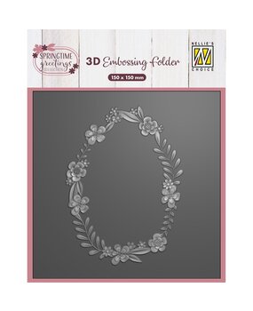 Nellie Snellen 3D Embossing Folder Eggshaped Flower Wreath (EF3D110) Nellie Snellen 3D Embossing Folder Eggshaped Flower Wreath (EF3D110)
