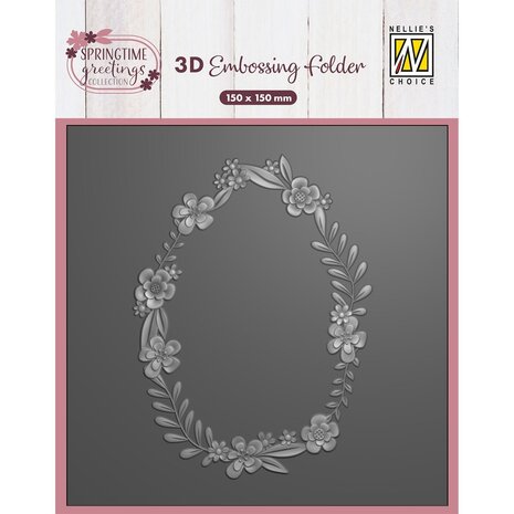 Nellie Snellen 3D Embossing Folder Eggshaped Flower Wreath (EF3D110) Nellie Snellen 3D Embossing Folder Eggshaped Flower Wreath (EF3D110)