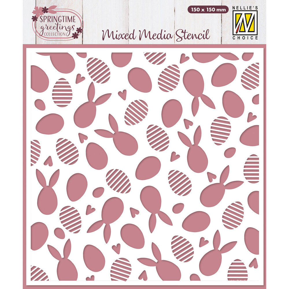 Nellie Snellen Masking Stencil Bunnies And Eggs (MMS4K-086)