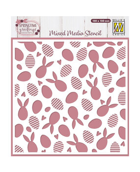 Nellie Snellen Masking Stencil Bunnies And Eggs (MMS4K-086)
