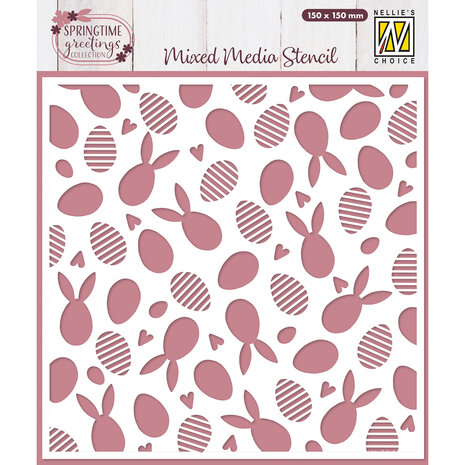 Nellie Snellen Masking Stencil Bunnies And Eggs (MMS4K-086)
