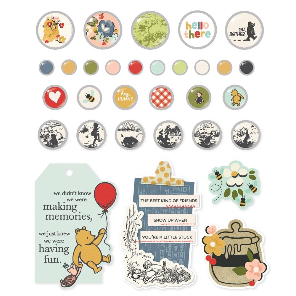 Simple Stories Say Cheese Classic Pooh Decorative Brads (23929)