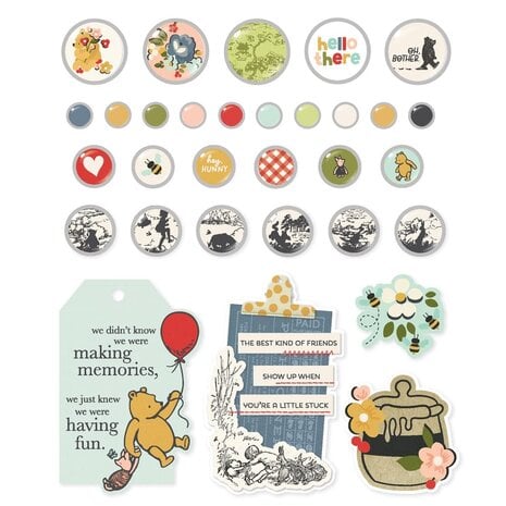 Simple Stories Say Cheese Classic Pooh Decorative Brads (23929)