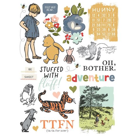 Simple Stories Say Cheese Classic Pooh Rub Ons (23926)