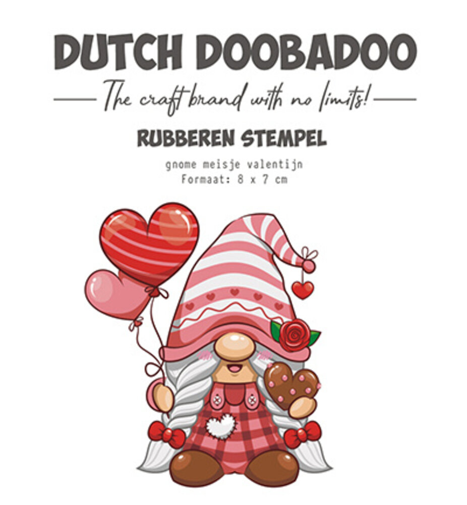 Dutch Doobadoo Rubber Stamp Gnome Meisje Valentijn (497.004.029)