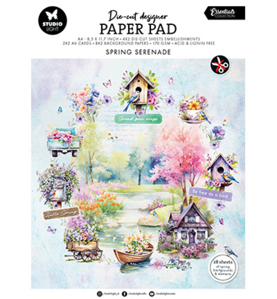 Studio Light Essentials Spring Serenade A4 Die-Cut Paper Pad (SL-ES-DCPP271) Studio Light Essentials Spring Serenade A4 Die-Cut Paper Pad (SL-ES-DCPP271)