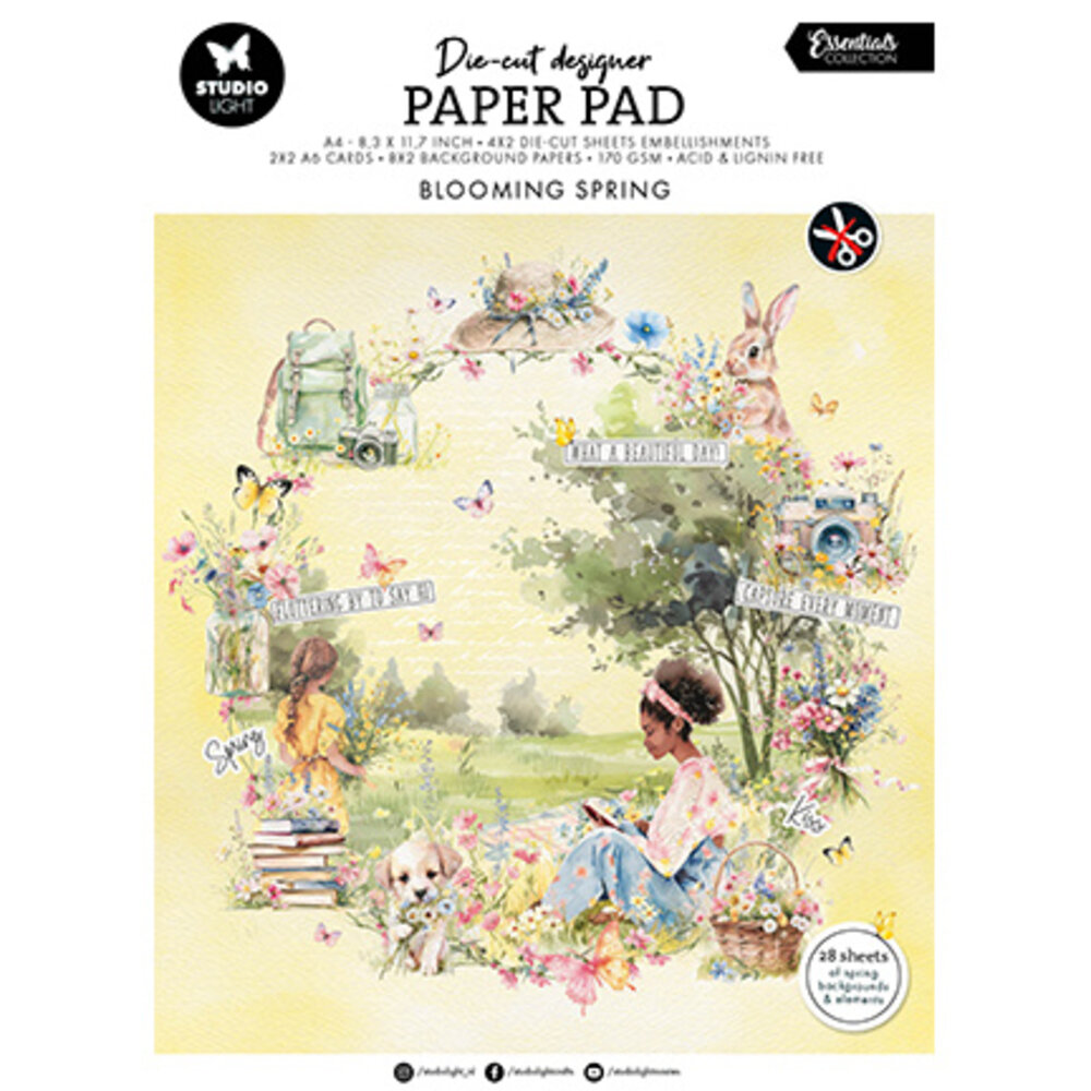Studio Light Essentials Blooming Spring A4 Die-Cut Paper Pad (SL-ES-DC ...