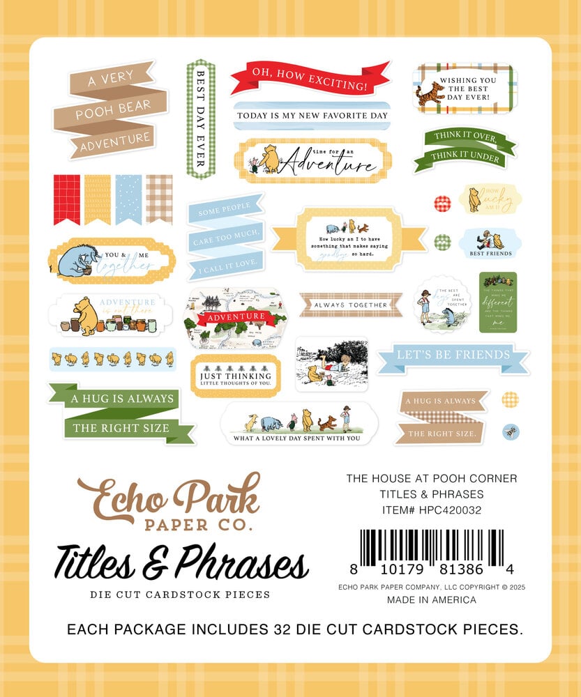 Echo Park The House At Pooh Corner Ephemera Titles & Phrases (HPC420032) Echo Park The House At Pooh Corner Ephemera Titles & Phrases (HPC420032)