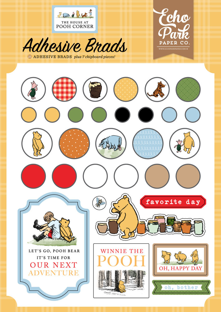 Echo Park The House At Pooh Corner Adhesive Brads (HPC420020) Echo Park The House At Pooh Corner Adhesive Brads (HPC420020)