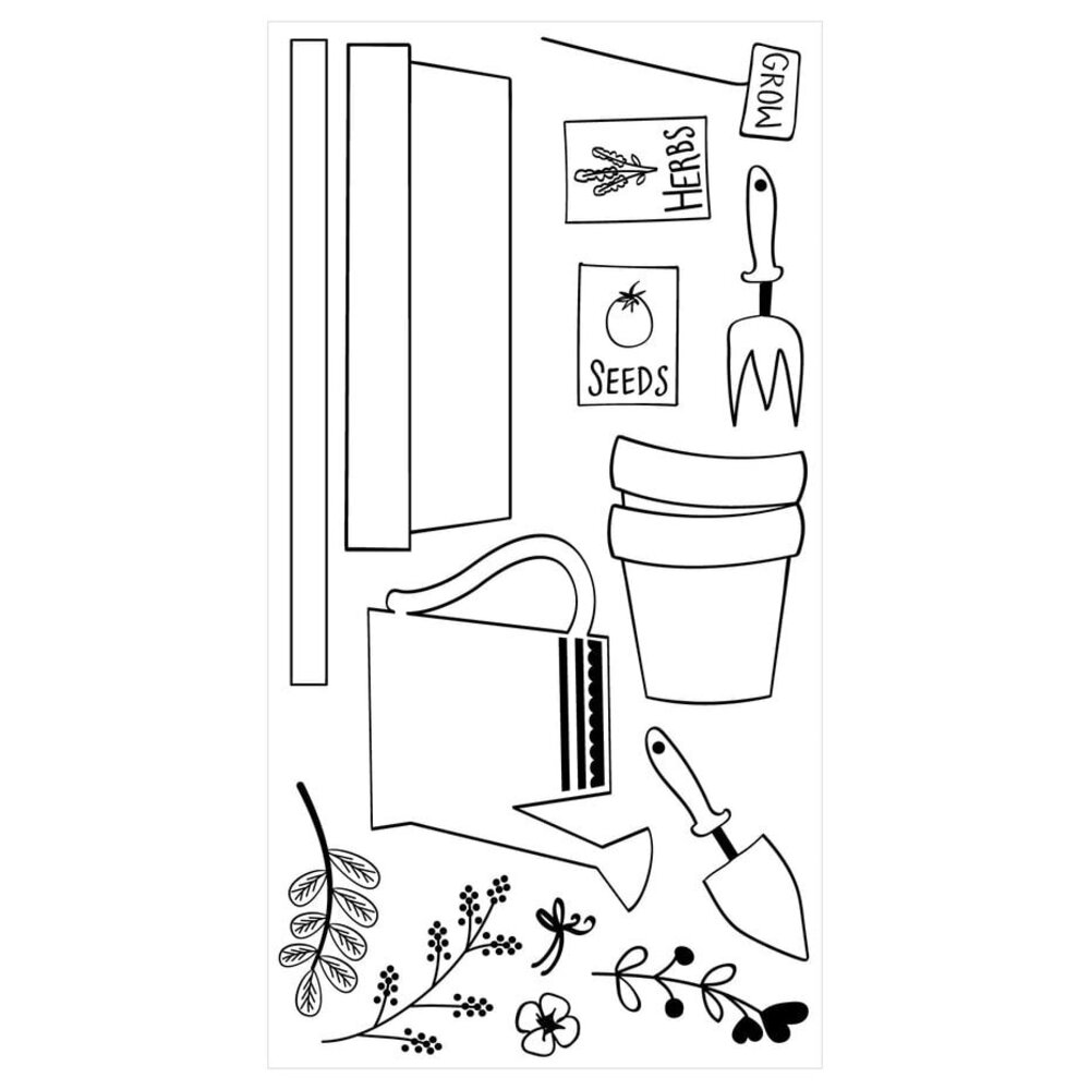 Sizzix Catherine Pooler Clear Stamps Greenhouse Finds (666796)