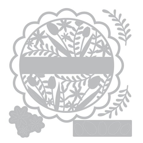 Sizzix Catherine Pooler Thinlits Die Set Tulips & Blooms Circle (666799) Sizzix Catherine Pooler Thinlits Die Set Tulips & Blooms Circle (666799)