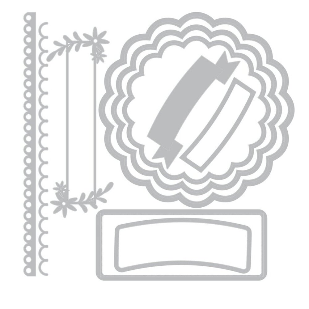 Sizzix Catherine Pooler Thinlits Die Set Scalloped Circles, Borders & Banners (666801) Sizzix Catherine Pooler Thinlits Die Set Scalloped Circles, Borders & Banners (666801)