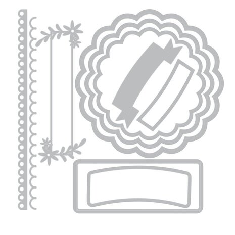 Sizzix Catherine Pooler Thinlits Die Set Scalloped Circles, Borders & Banners (666801) Sizzix Catherine Pooler Thinlits Die Set Scalloped Circles, Borders & Banners (666801)