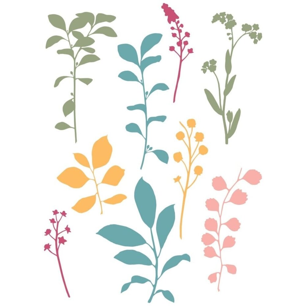 Sizzix 49 and Market Clear Stamps Fine Stems 01 (666809) Sizzix 49 and Market Clear Stamps Fine Stems 01 (666809)