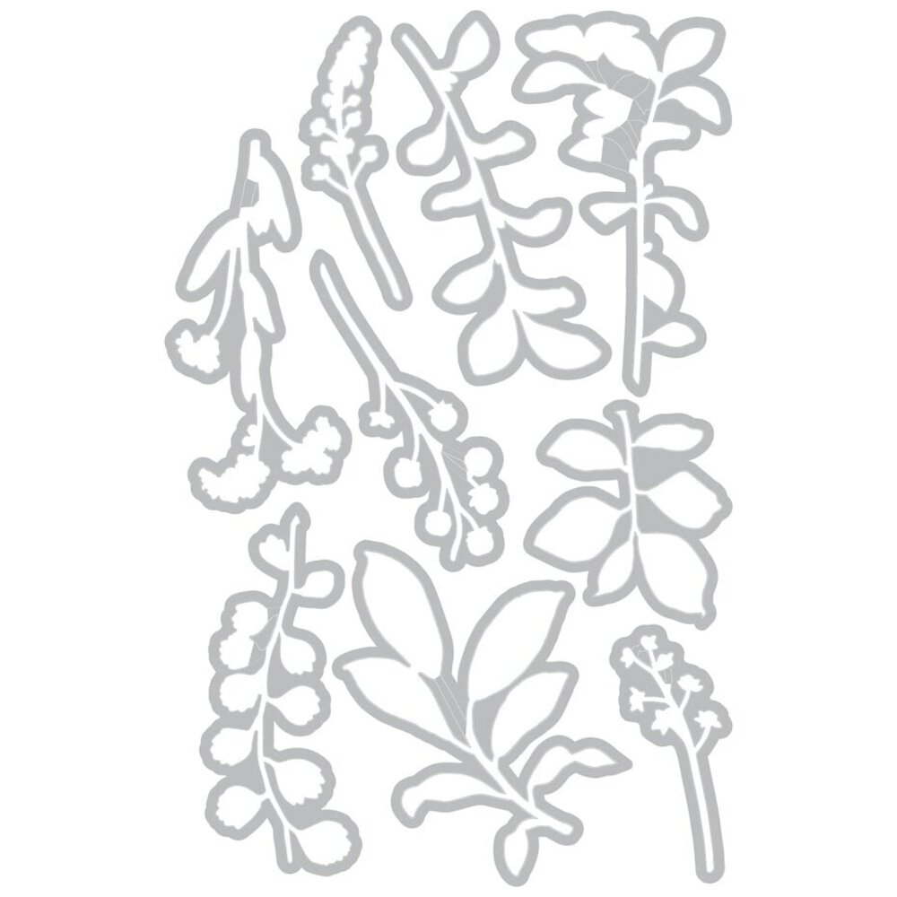 Sizzix 49 and Market Framelits Die Set Fine Stems 02 (666810)