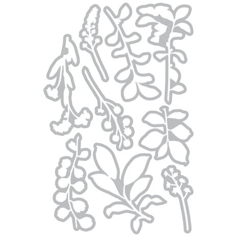 Sizzix 49 and Market Framelits Die Set Fine Stems 02 (666810)