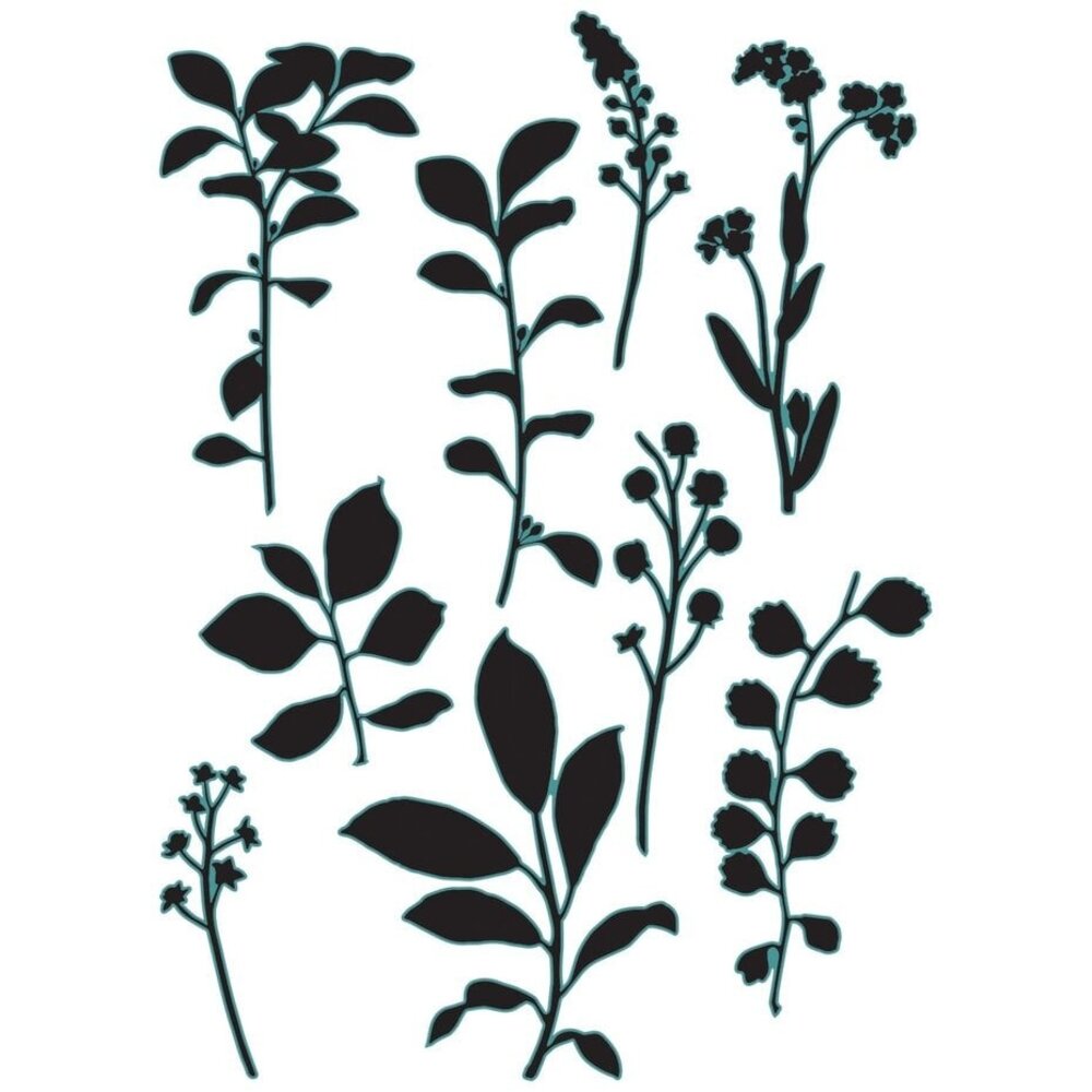 Sizzix 49 and Market Framelits Die Set Fine Stems 02 (666810)