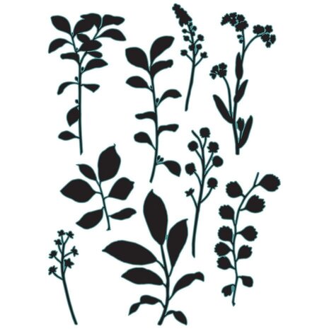 Sizzix 49 and Market Framelits Die Set Fine Stems 02 (666810)