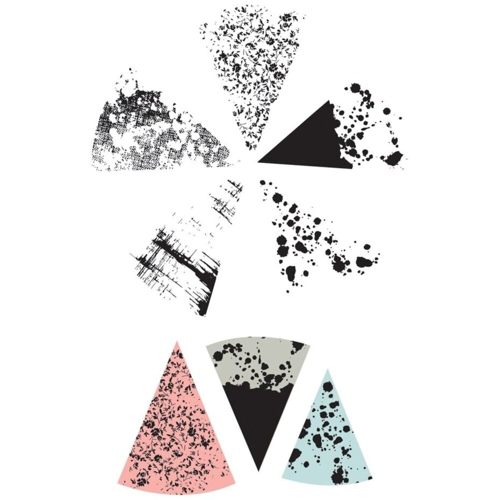 Sizzix 49 and Market Clear Stamps with Framelits Build-a-Burst Painterly (666805)