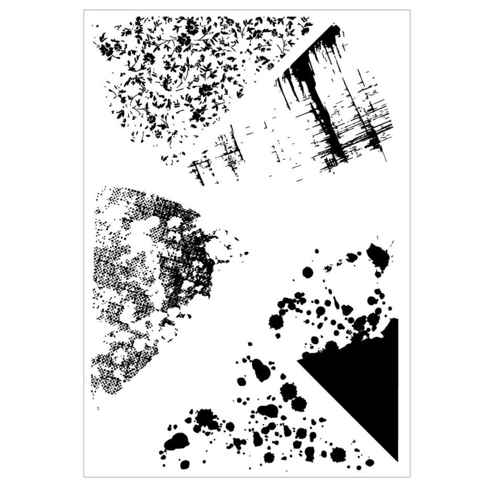 Sizzix 49 and Market Clear Stamps with Framelits Build-a-Burst Painterly (666805)