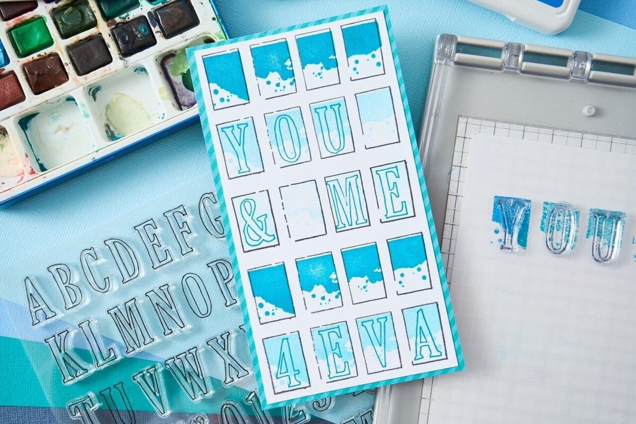 Sizzix 49 and Market Clear Stamps with Framelits Painted Palettes (666811)