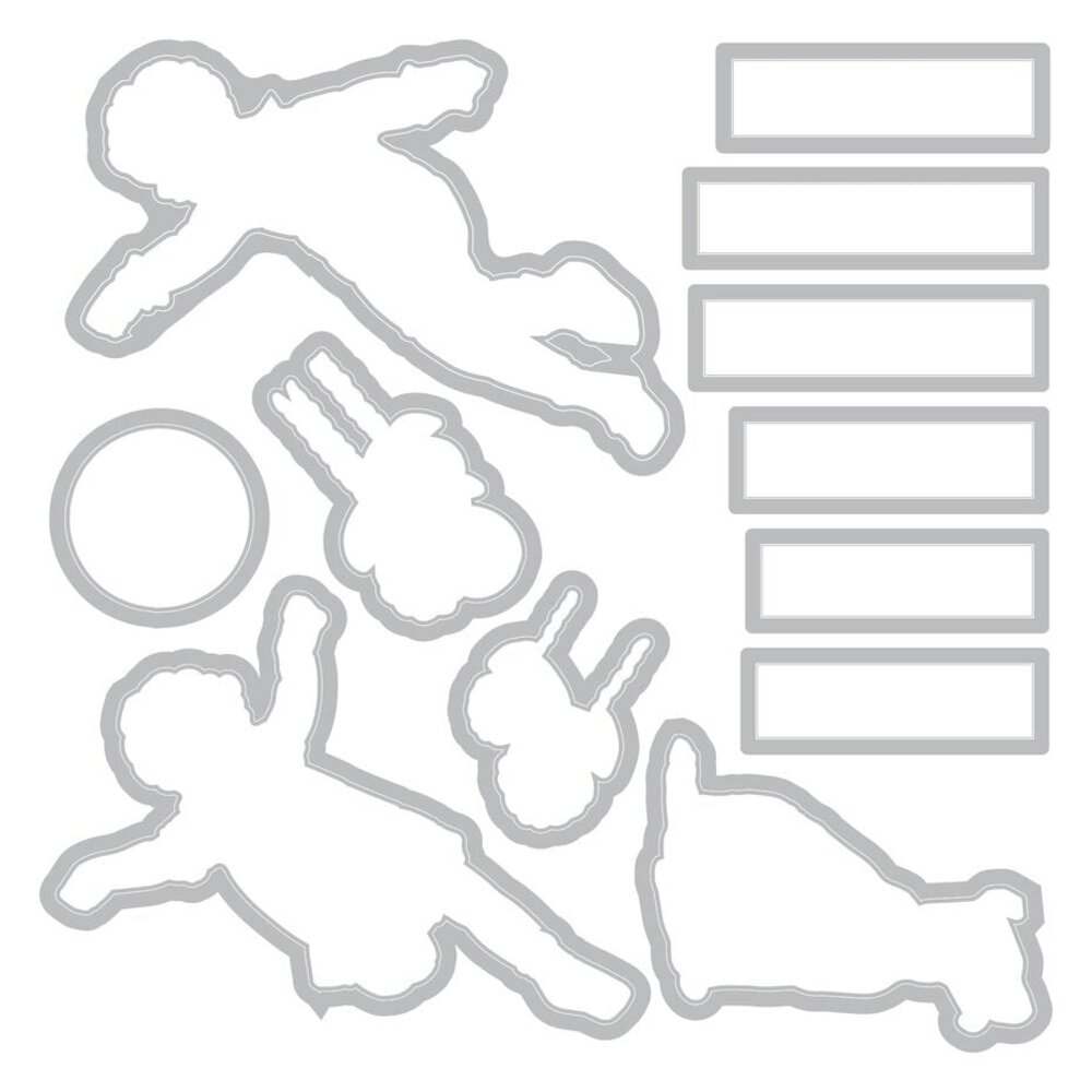 Sizzix 49 and Market Clear Stamps with Framelits Play Time (666812) Sizzix 49 and Market Clear Stamps with Framelits Play Time (666812)