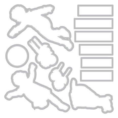 Sizzix 49 and Market Clear Stamps with Framelits Play Time (666812) Sizzix 49 and Market Clear Stamps with Framelits Play Time (666812)