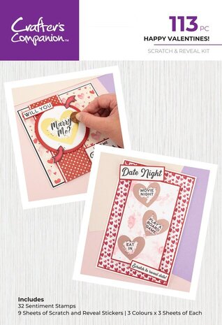 Crafter's Companion Happy Valentines! Scratch Reveal Cardmaking Kit (CC-SCRATCHKIT-VAL)