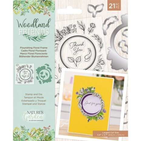 Crafter's Companion Woodland Friends Flourishing Floral Frame Stamp & Dies (NG-WFR-STD-FFR)
