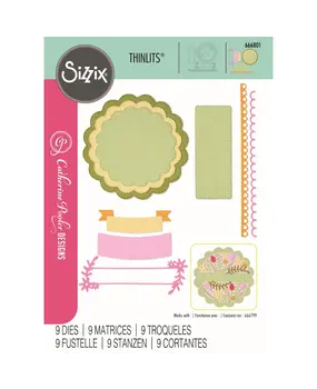 Sizzix Catherine Pooler Thinlits Die Set Scalloped Circles, Borders & Banners (666801) Sizzix Catherine Pooler Thinlits Die Set Scalloped Circles, Borders & Banners (666801)