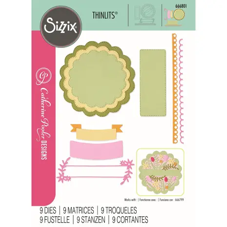 Sizzix Catherine Pooler Thinlits Die Set Scalloped Circles, Borders & Banners (666801) Sizzix Catherine Pooler Thinlits Die Set Scalloped Circles, Borders & Banners (666801)