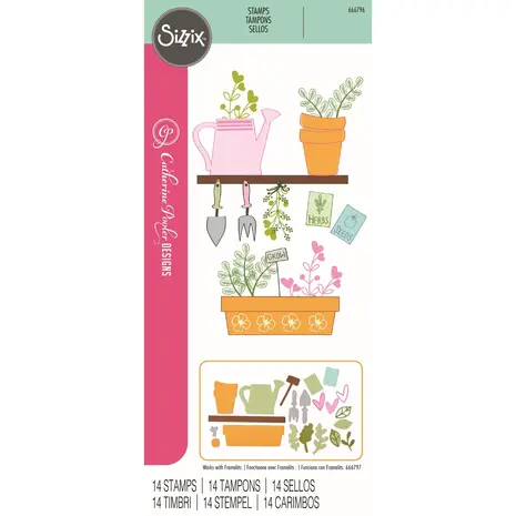 Sizzix Catherine Pooler Clear Stamps Greenhouse Finds (666796)