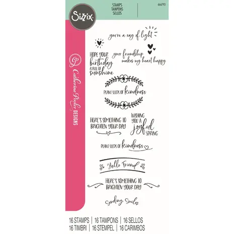 Sizzix Catherine Pooler Clear Stamps Sending Sunshine Sentiments (666793)