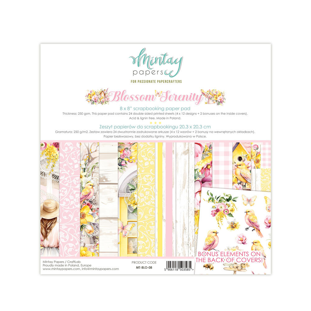 Mintay Blossom Serenity 8x8 Inch Paper Pad (MT-BLO-08) Mintay Blossom Serenity 8x8 Inch Paper Pad (MT-BLO-08)