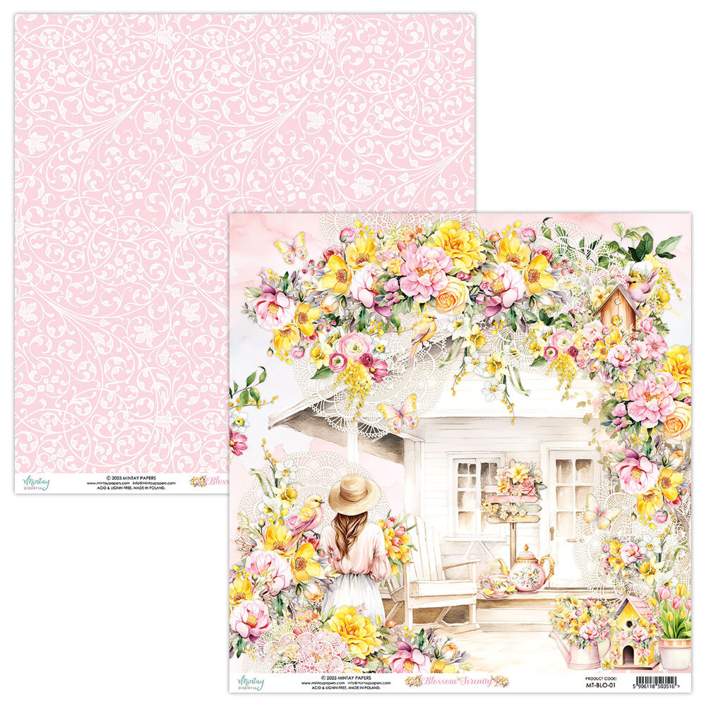 Mintay Blossom Serenity 8x8 Inch Paper Pad (MT-BLO-08) Mintay Blossom Serenity 8x8 Inch Paper Pad (MT-BLO-08)
