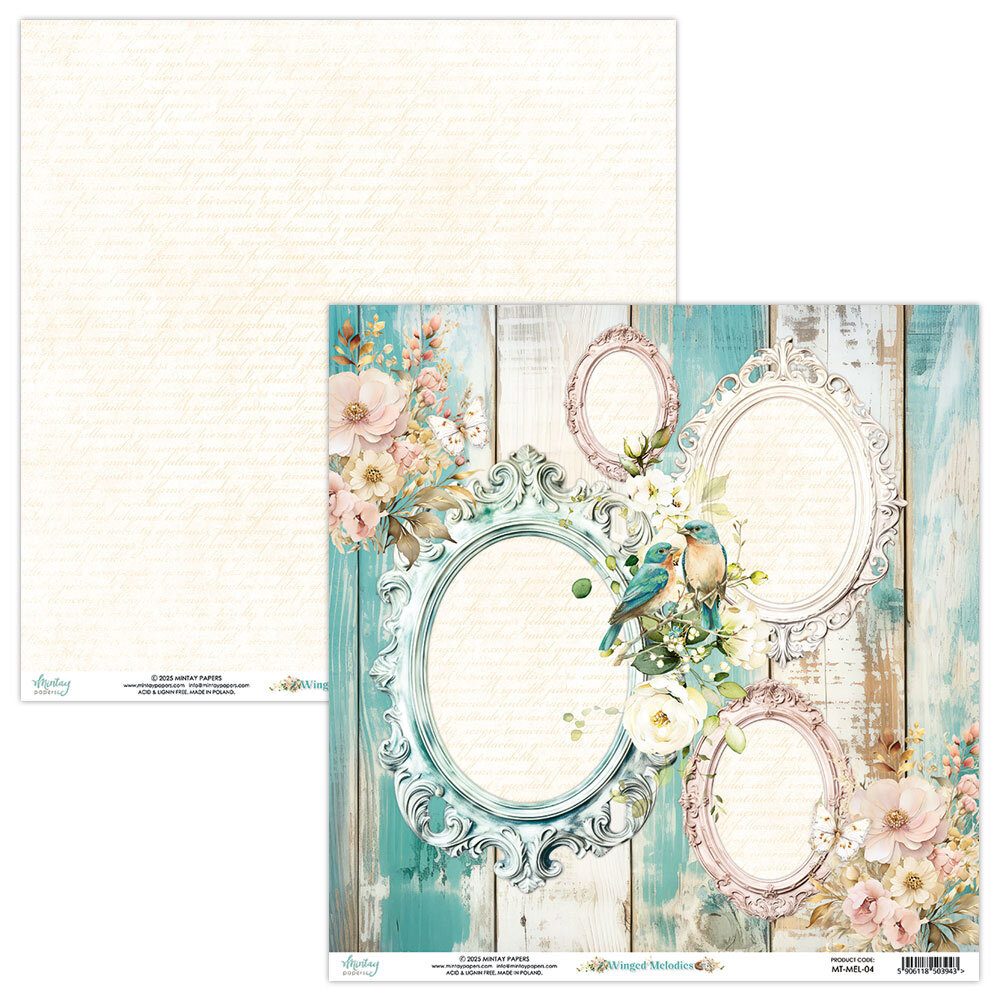 Mintay Winged Melodies 12x12 Inch Paper Pad (MT-MEL-07) Mintay Winged Melodies 12x12 Inch Paper Pad (MT-MEL-07)