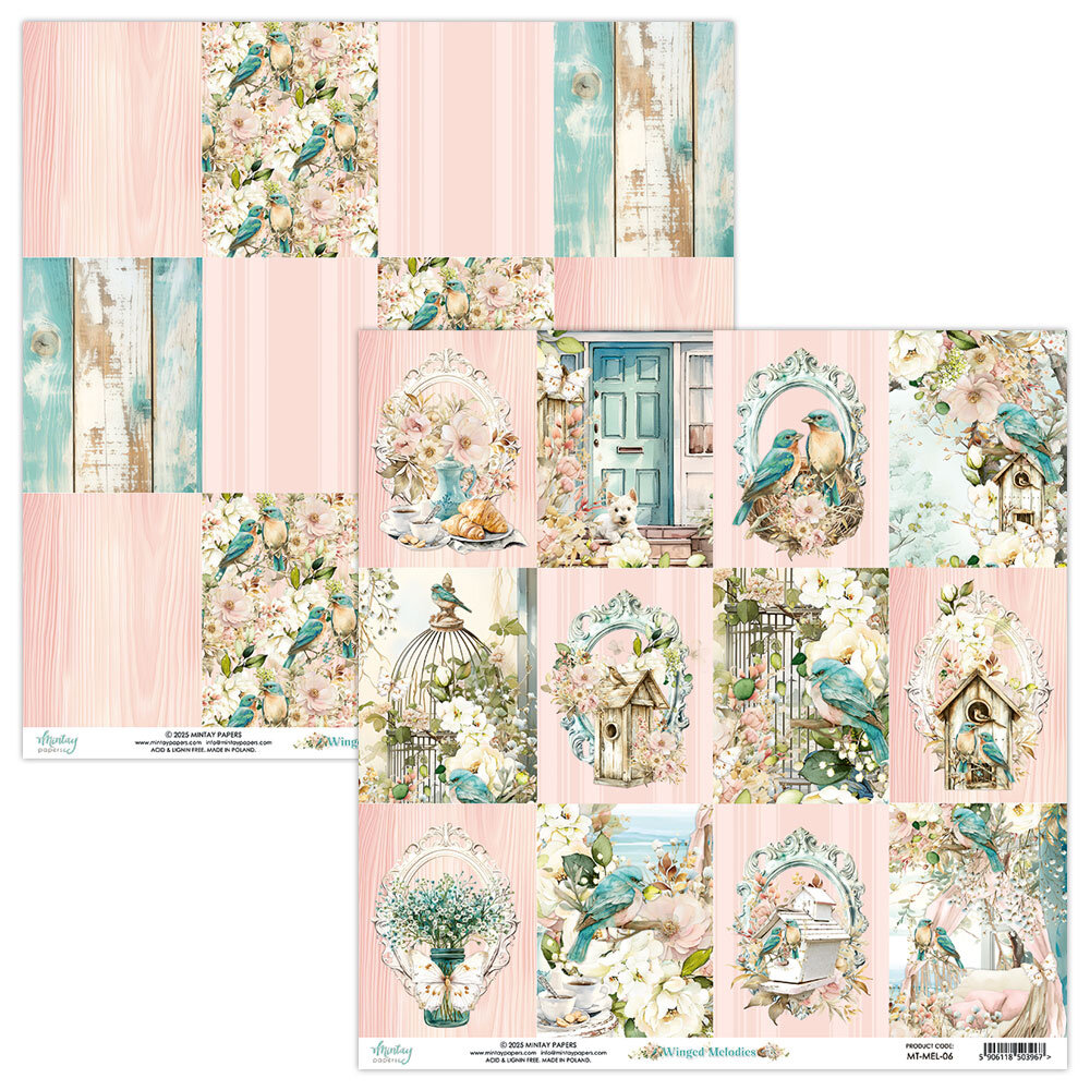 Mintay Winged Melodies 12x12 Inch Paper Pad (MT-MEL-07) Mintay Winged Melodies 12x12 Inch Paper Pad (MT-MEL-07)