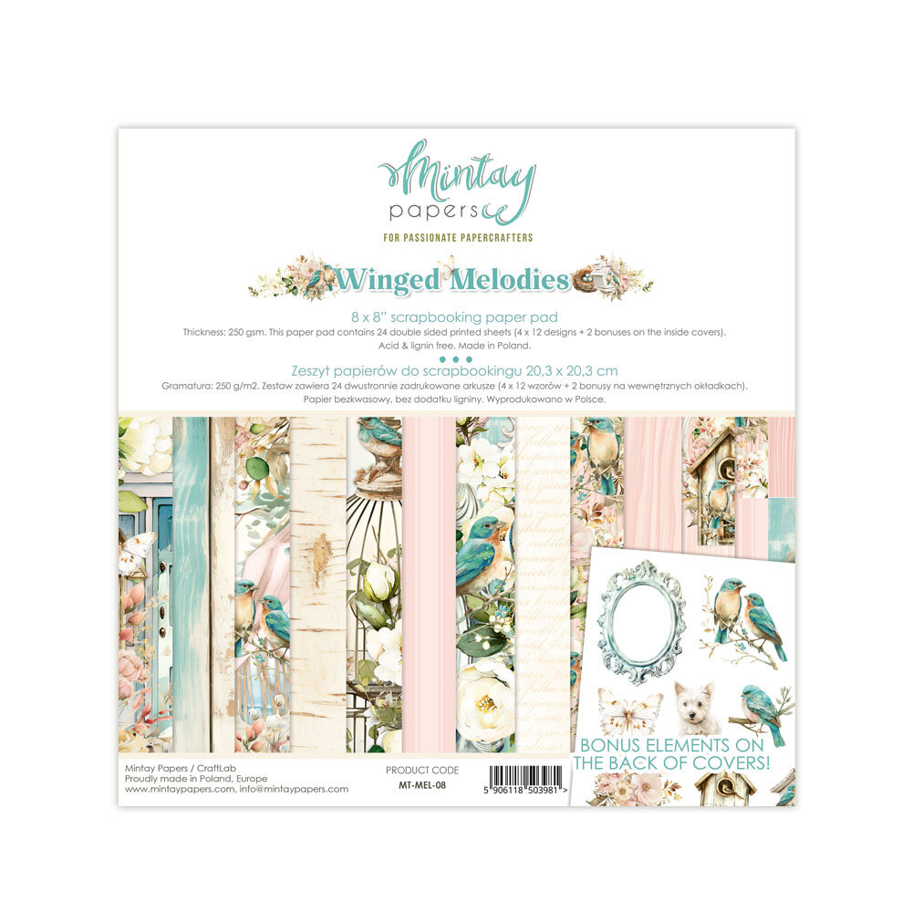Mintay Winged Melodies 8x8 Inch Paper Pad (MT-MEL-08) Mintay Winged Melodies 8x8 Inch Paper Pad (MT-MEL-08)