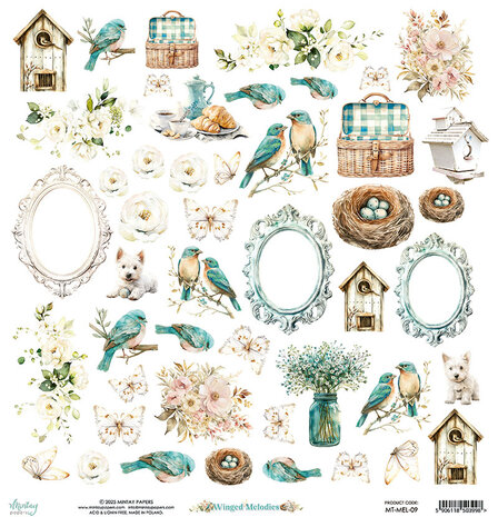 Mintay Winged Melodies 12x12 Inch Paper Elements (MT-MEL-09) Mintay Winged Melodies 12x12 Inch Paper Elements (MT-MEL-09)