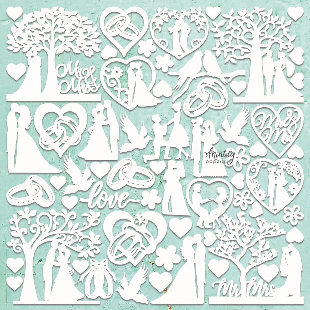 Mintay Chippies 12x12 Inch Wedding (MT-CHIP2-D69) Mintay Chippies 12x12 Inch Wedding (MT-CHIP2-D69)
