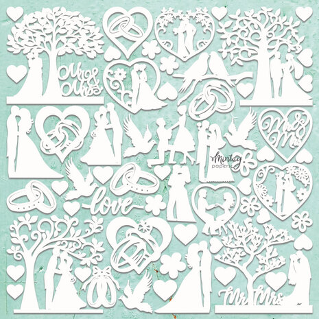 Mintay Chippies 12x12 Inch Wedding (MT-CHIP2-D69) Mintay Chippies 12x12 Inch Wedding (MT-CHIP2-D69)