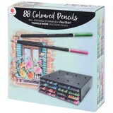 DécoTime 88 Colored Pencils + Stackable Storage Tray (3207646)