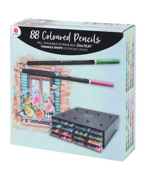 DécoTime 88 Colored Pencils + Stackable Storage Tray (3207646) DécoTime 88 Colored Pencils + Stackable Storage Tray (3207646)