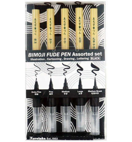 ZIG Bimoji Fude Compact Pen Assorted Set (XT/5V2) ZIG Bimoji Fude Compact Pen Assorted Set (XT/5V2)