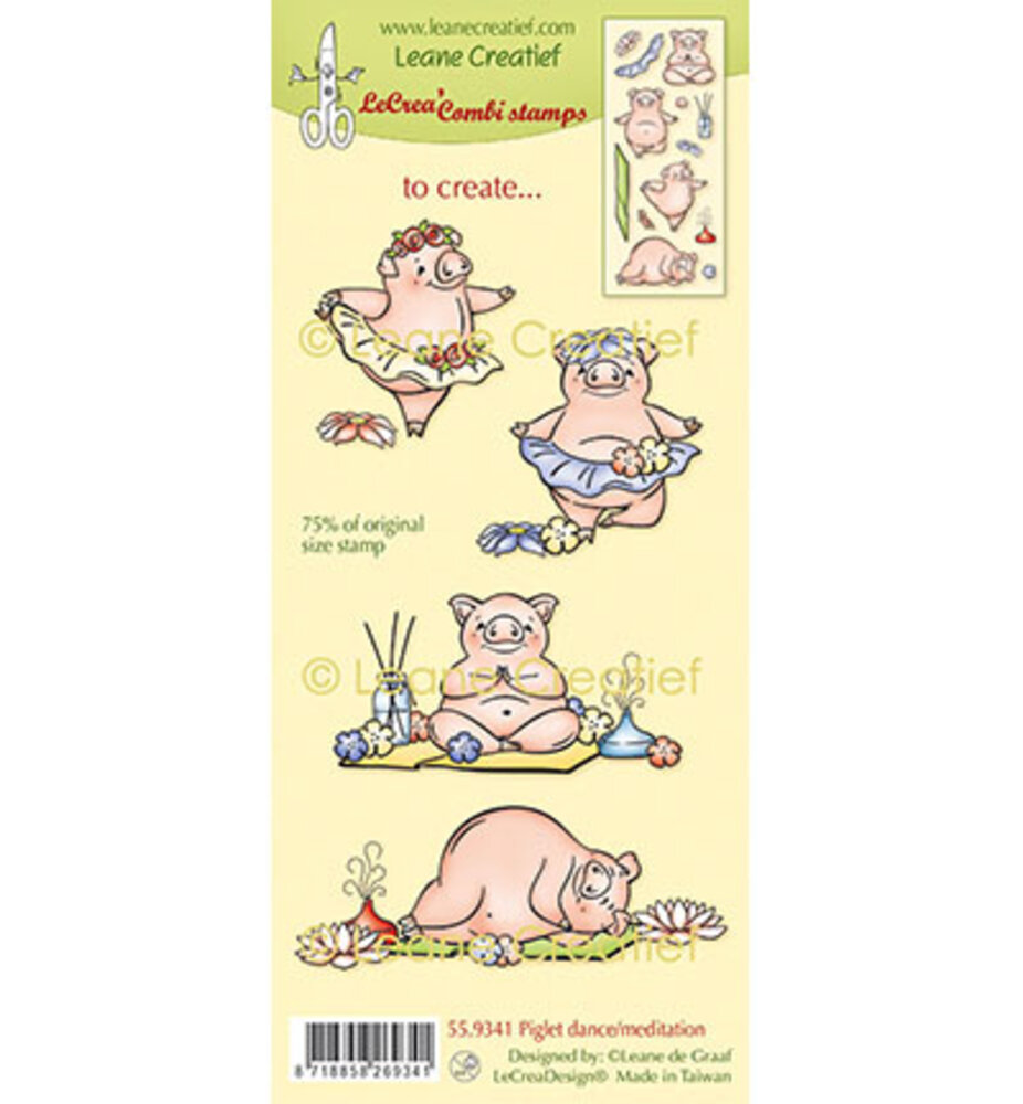 Leane Creatief Piglet Dance Meditation Clear Stamps (55.9341) Leane Creatief Piglet Dance Meditation Clear Stamps (55.9341)