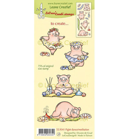 Leane Creatief Piglet Dance Meditation Clear Stamps (55.9341) Leane Creatief Piglet Dance Meditation Clear Stamps (55.9341)