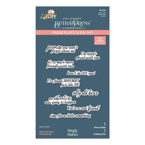 Spellbinders Say Cheese Classic Pooh Silly Old Bear Sentiments Press Plate & Die Set (BP-285) Spellbinders Say Cheese Classic Pooh Silly Old Bear Sentiments Press Plate & Die Set (BP-285)