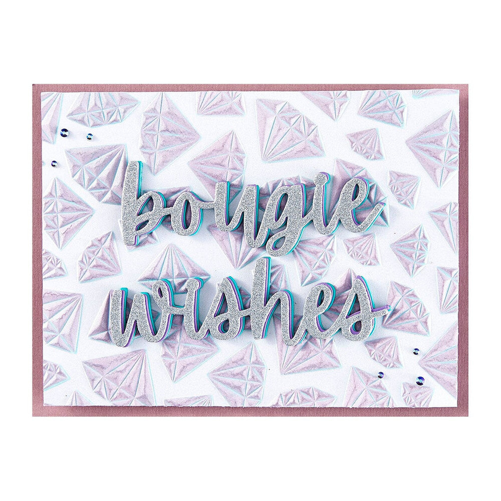 Spellbinders Bougie Birthday Born to Sparkle 3D Embossing Folder (E3D-122)